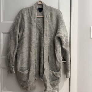 French Connection Light Gray Cardigan Sweater